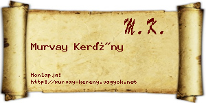 Murvay Kerény névjegykártya